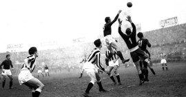 Copertina della news 5 febbraio 1950:<br>la prima partita<br>di calcio trasmessa in diretta tv